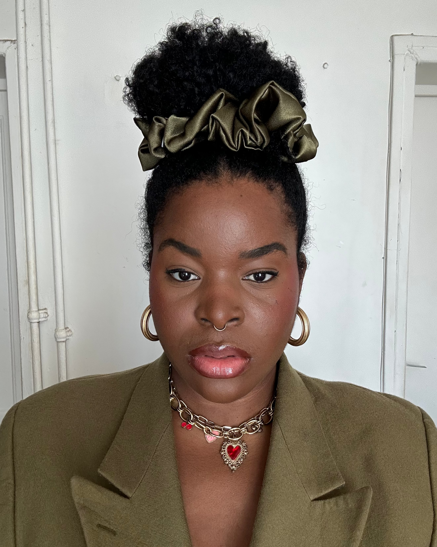 🫒 Chouchou satin Green Touch