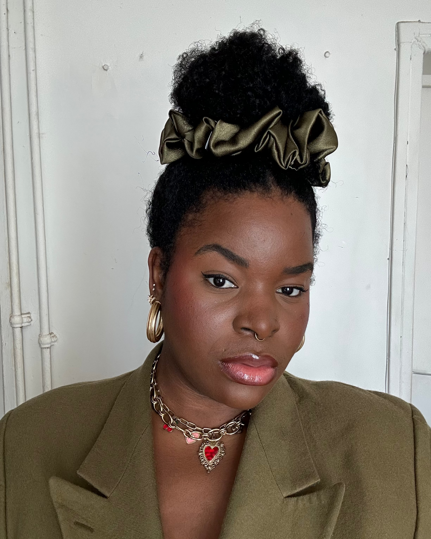 🫒 Chouchou satin Green Touch