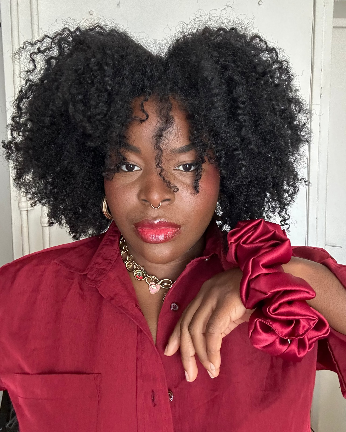 🍒 Chouchou satin Cherry Touch