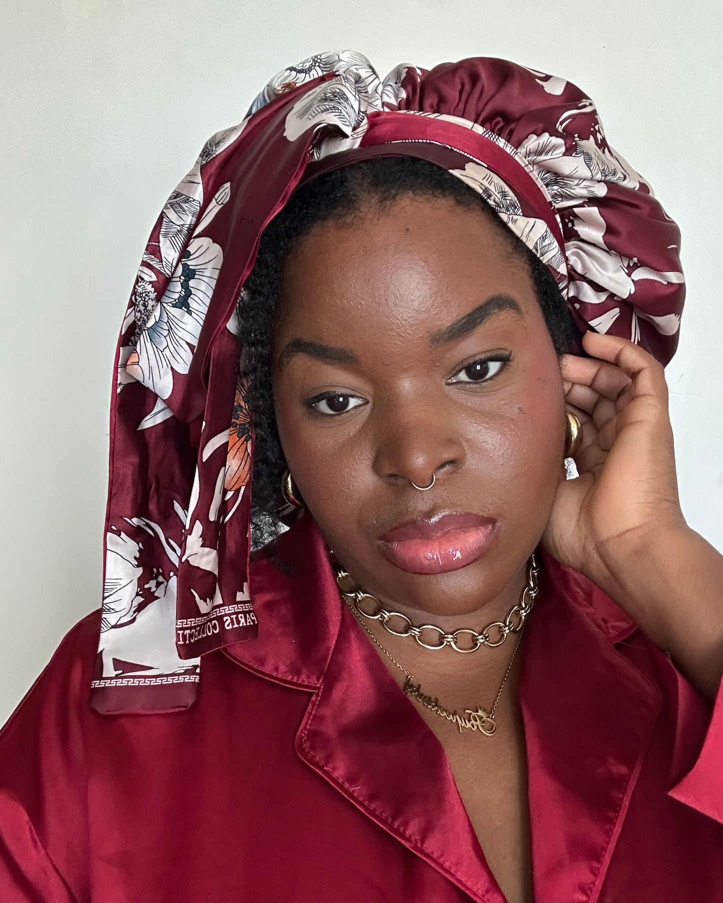 🍷 Bonnet satin Burgundy