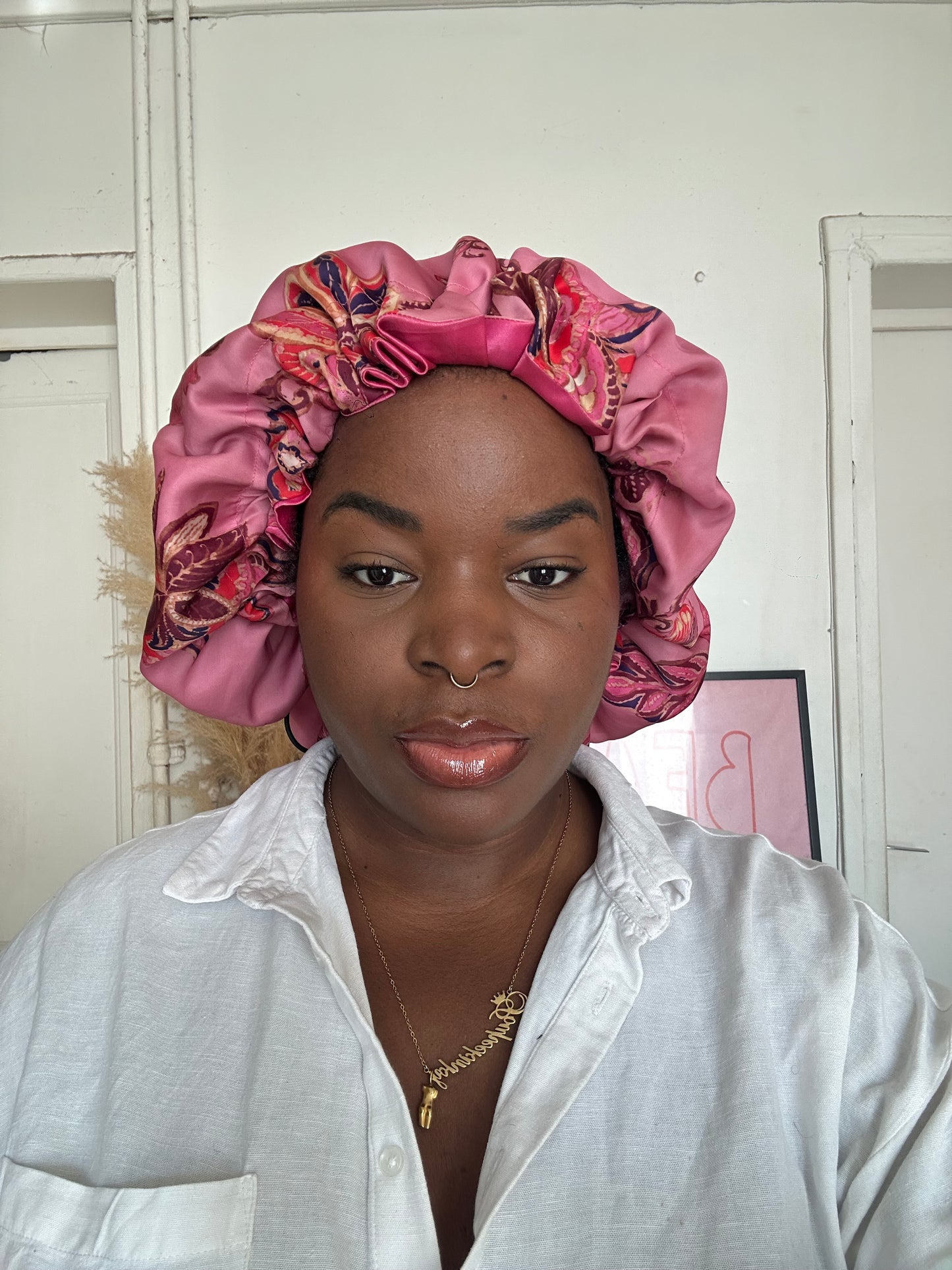 💤 Le bonnet en satin R'protect - Pink Lady