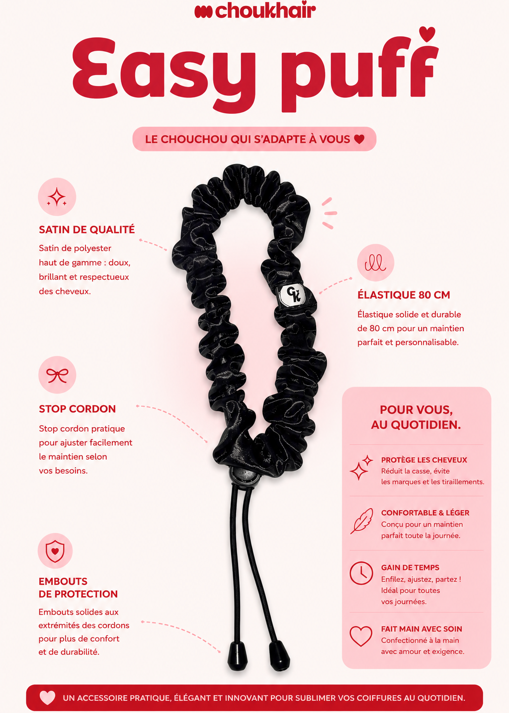 Easy puff - Le chouchou ajustable à tes cheveux